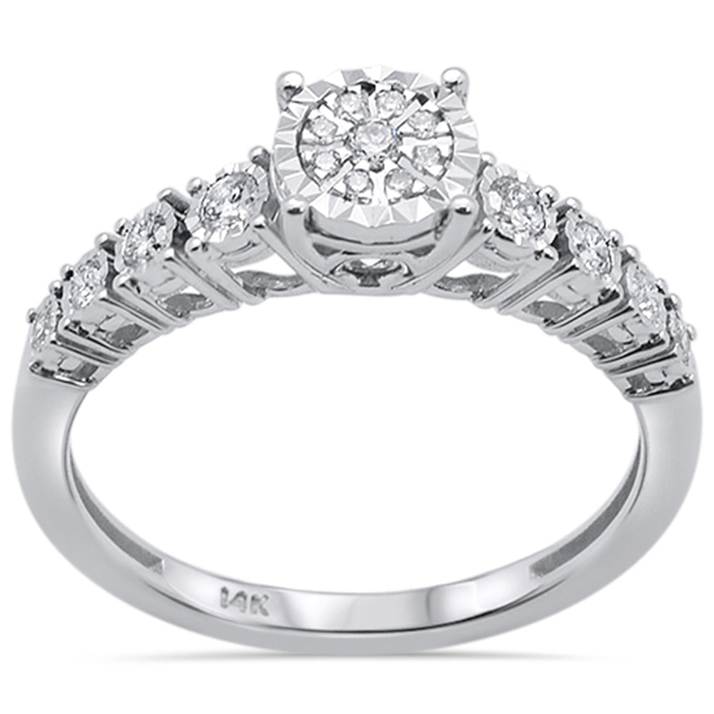 Muse Jewelry .23ct 14k White Gold Diamond Miracle Illusion Engagement Ring Size 6.5