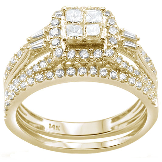 Muse Jewelry 1.00ct 14k Yellow Gold Diamond Engagement Ring Bridal Set Size 6.5