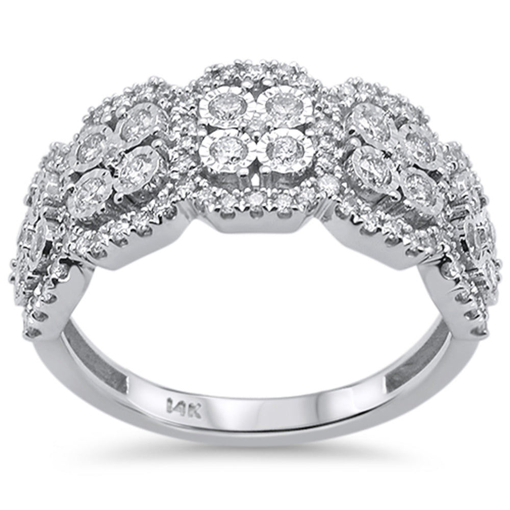 Muse Jewelry .69ct 14k White Gold Diamond Anniversary Fashion Ring Band Size 6.5