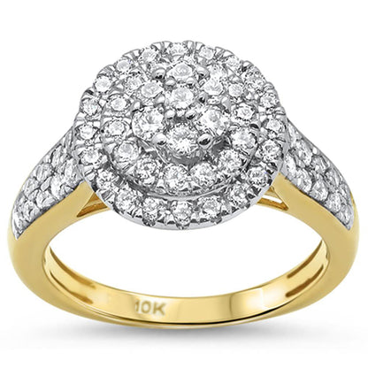 Muse Jewelry 1.06ct 10k Yellow Gold Diamond Cluster Cocktail Engagement Ring Size 6.5