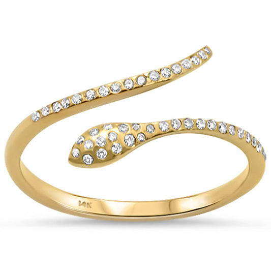 Muse Jewelry .16ct 14K Yellow Gold Wrap around Snake Diamond Ring Size 6.5