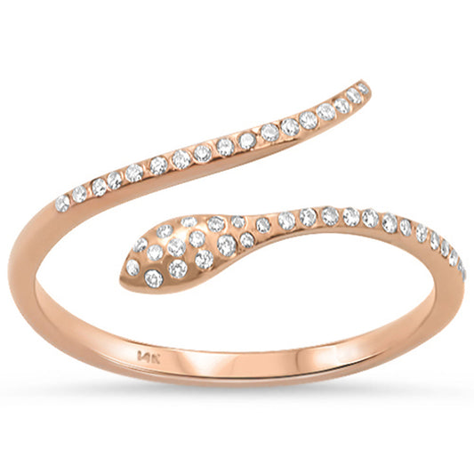 Muse Jewelry .16ct 14K Rose Gold Wrap Around Snake Diamond Ring Size 6.5