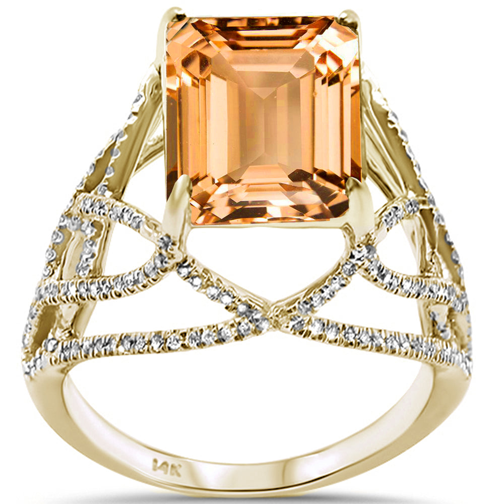 Muse Jewelry 5.87ct F SI 14K Yellow Gold Citrine & Diamond Ladies Ring Size 6.5