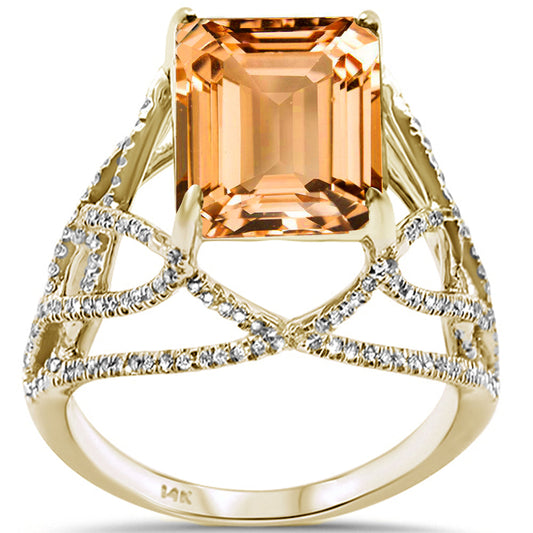 Muse Jewelry 5.87ct F SI 14K Yellow Gold Citrine & Diamond Ladies Ring Size 6.5