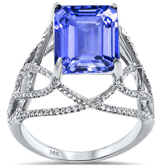 Muse Jewelry 5.09ct 14K White Gold Tanzanite & Diamond Ladies Ring size 6.5