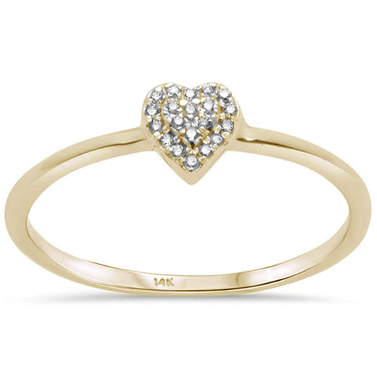 Muse Jewelry .03ct G SI 14K Yellow Gold Diamond Trendy Heart Ring Size 6.5