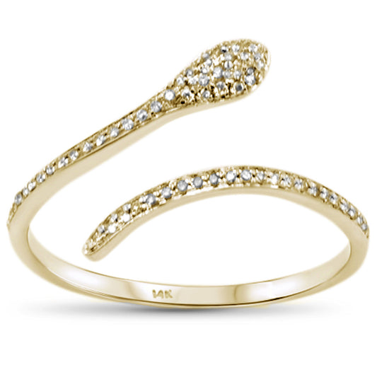 Muse Jewelry .15ct 14KT Yellow Gold Snake Serpent Trendy Wrap around Diamond Ring