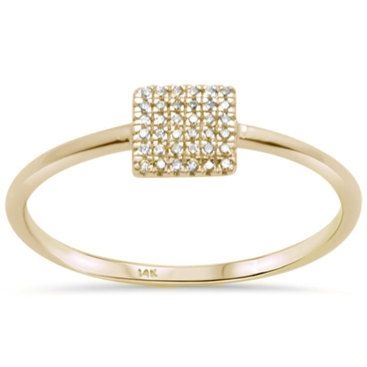 Muse Jewelry .06ct 14KT Yellow Gold Square Trendy Diamond Ring Size 6.5