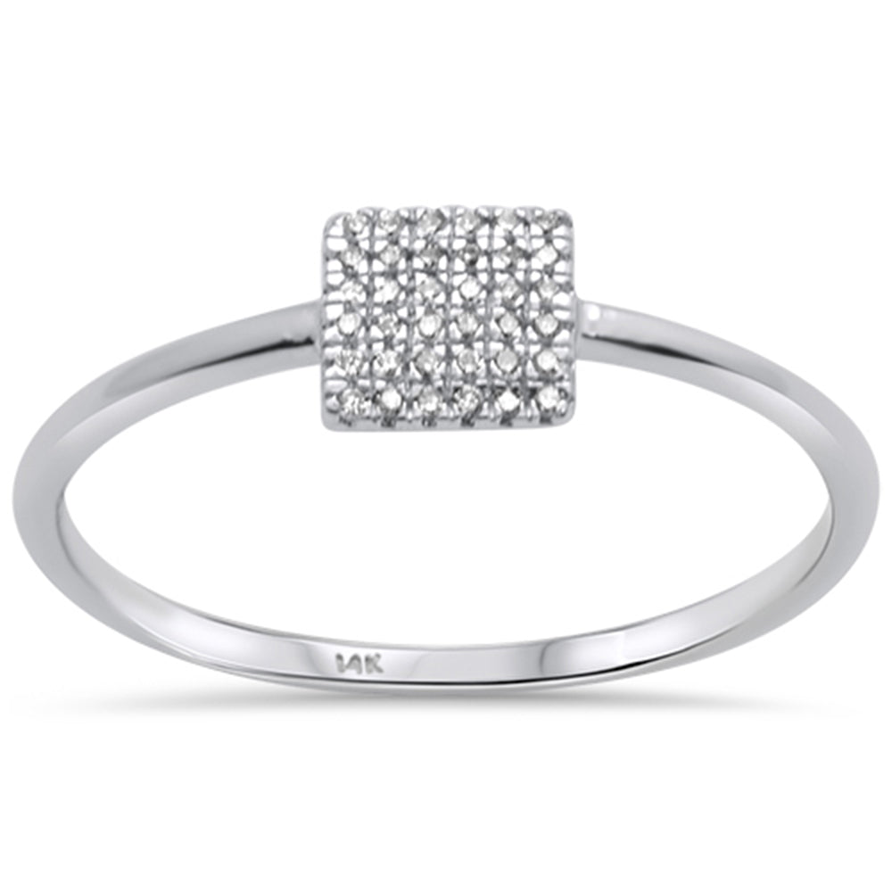 Muse Jewelry .06ct 14KT White Gold Square Trendy Diamond Ring Size 6.5