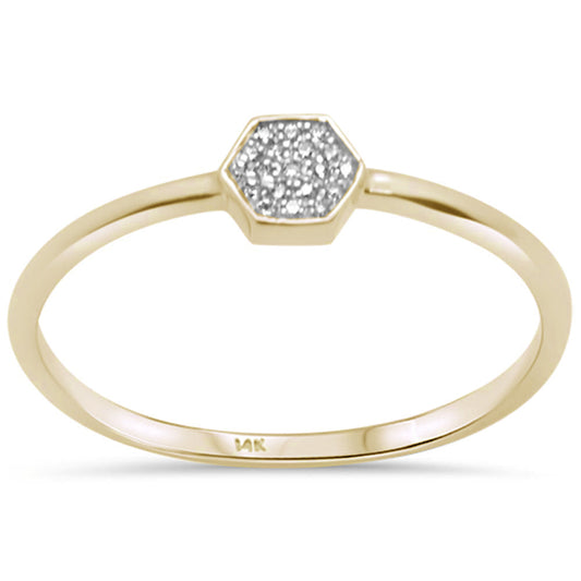 Muse Jewelry .03ct G SI 14K Yellow Gold Ladies Trendy Diamond Ring Size 6.5