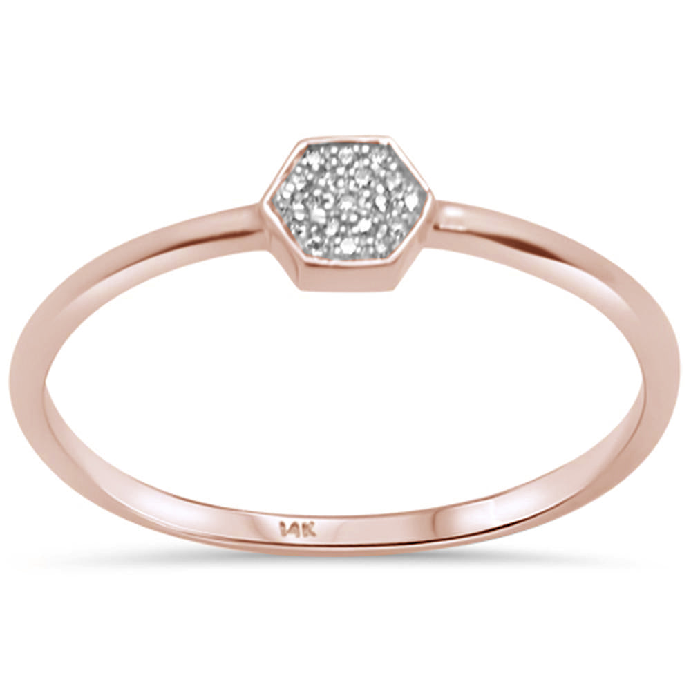 Muse Jewelry .03ct G SI 14K Rose Gold Ladies Trendy Diamond Ring Size 6.5