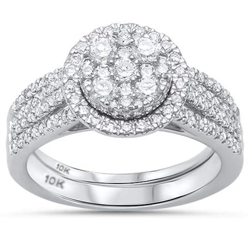 Muse Jewelry 1.09ct G SI 10kt White Gold Diamond Engagement Bridal Set