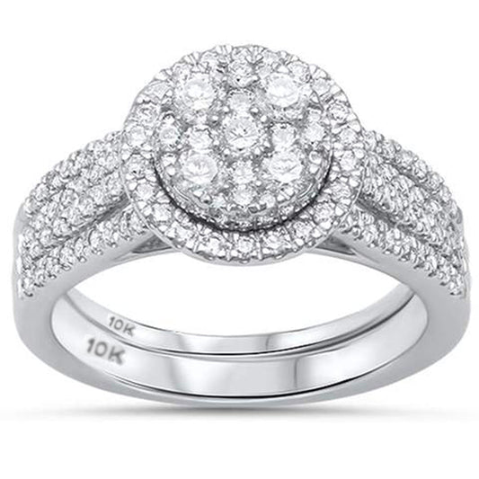 Muse Jewelry 1.09ct G SI 10kt White Gold Diamond Engagement Bridal Set
