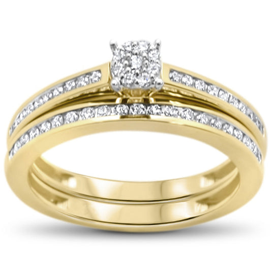 Muse Jewelry .32ct F SI 10kt Yellow Gold Diamond Enagement Bridal Ring Set