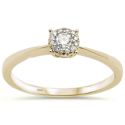 Muse Jewelry .15ct 10K Yellow Gold Round Diamond Solitaire Engagement Ring Size 6.5