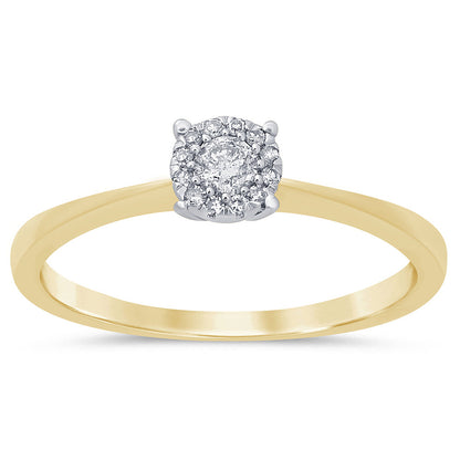 Muse Jewelry .15ct 10K Yellow Gold Round Diamond Solitaire Engagement Ring Size 6.5