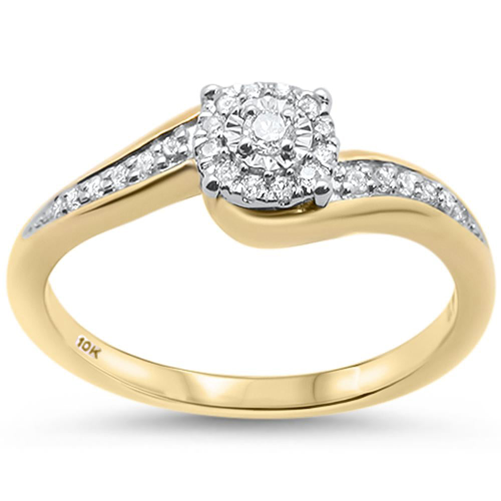 Muse Jewelry .17ct 10K Yellow Gold Round Diamond Engagement Ring Size 6.5