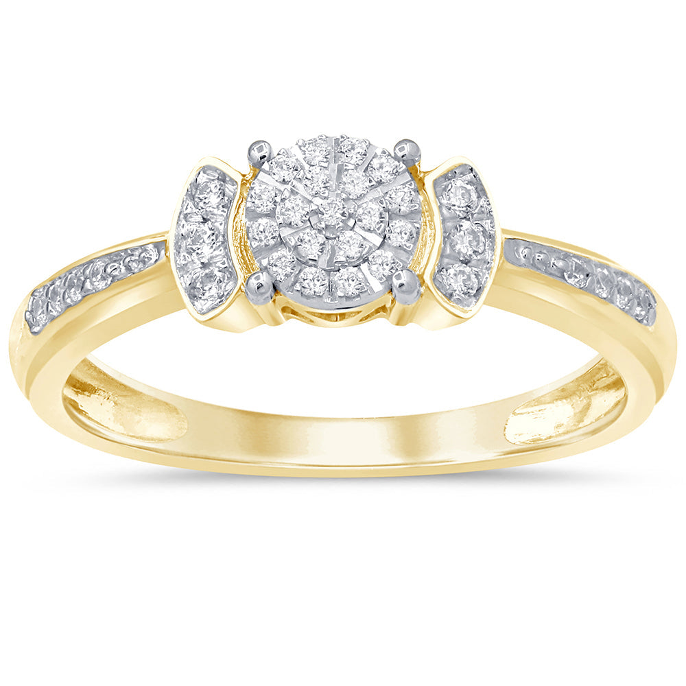 Muse Jewelry .16ct 14KT Yellow Gold Round Diamond Solitaire Ring Size 6.5