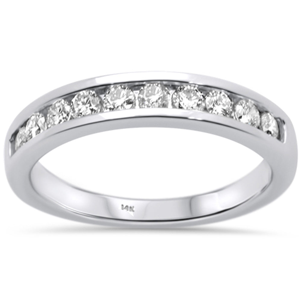 Muse Jewelry .50ct 14K White Gold Diamond Men's Wedding Band Ring Size 10