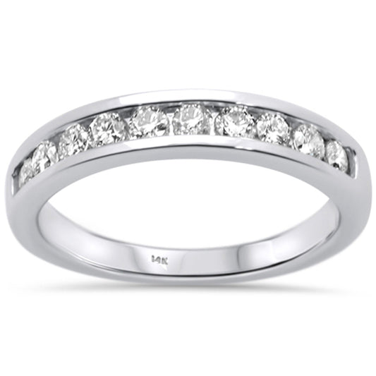 Muse Jewelry .50ct 14K White Gold Diamond Men's Wedding Band Ring Size 10