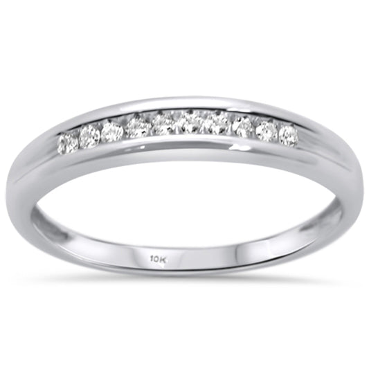 Muse Jewelry .10ct 10K White Gold Diamond Ladies Wedding Band Ring Size 6.5