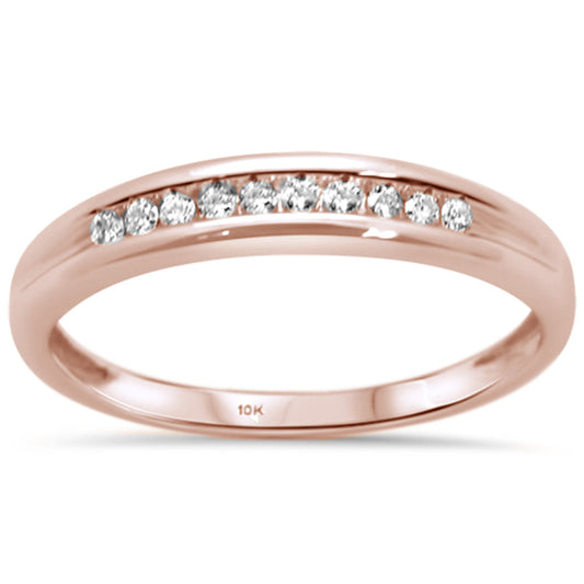 Muse Jewelry .10ct 10K Rose Gold Diamond Ladies Wedding Band Ring Size 6.5