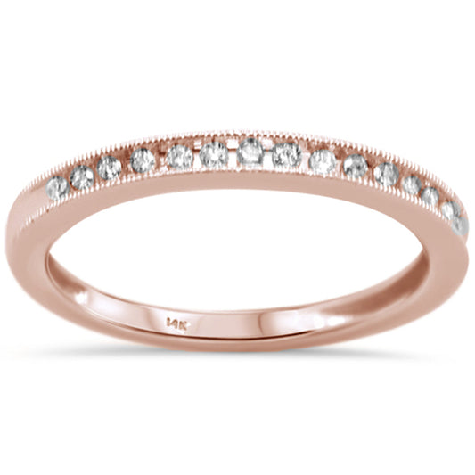 Muse Jewelry .15ct 14k Rose Gold Diamond Stackable Wedding Band Ring Size 6.5