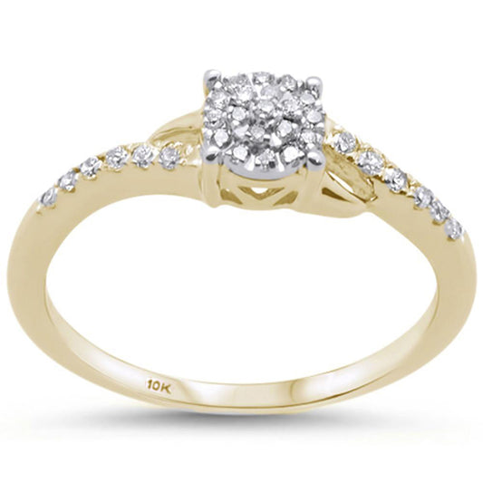 Muse Jewelry .16ct 10K Yellow Gold Round Diamond Engagement Ring Size 6.5