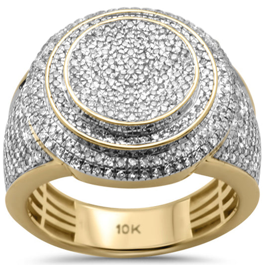 Muse Jewelry 1.04ct G SI 10K Yellow Gold Diamond Men's Iced out Micro Pave Ring Size 10