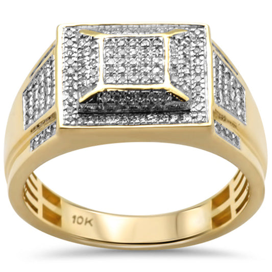 Muse Jewelry .36ct G SI 10K Yellow Gold Diamond Men's Micro Pave Ring Size 10