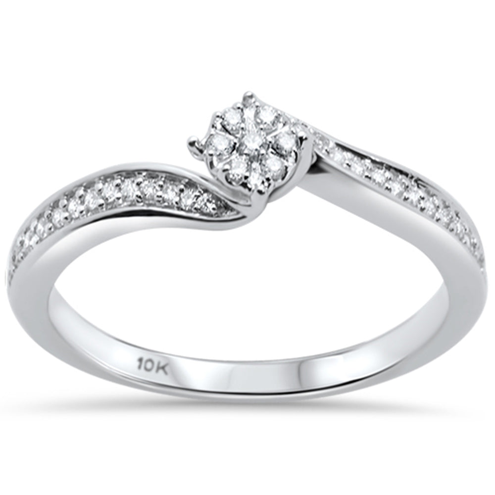 Muse Jewelry .15ct G SI 10K White Gold Diamond Solitaire Engagement Ring Size 6.5