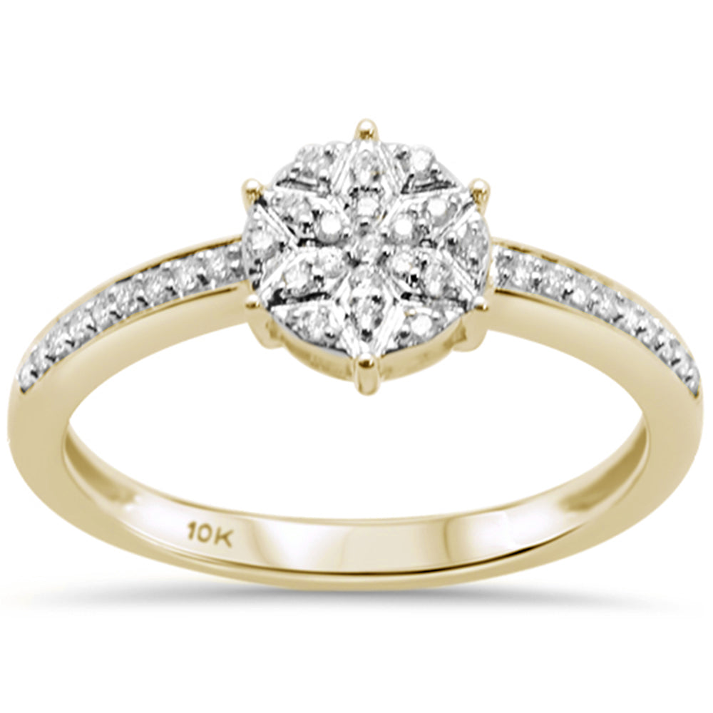 Muse Jewelry .14ct G SI 10K Yellow Gold Round Diamond Engagement Promise Ring Size 6.5