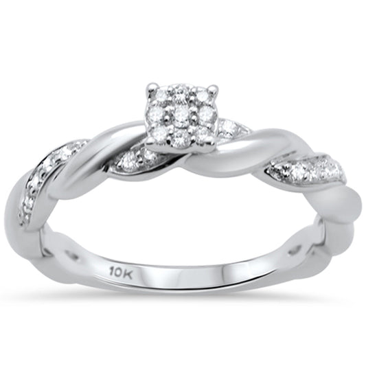 Muse Jewelry .20ct G SI 10K White Gold Round Diamond Engagement Promise Ring Size 6.5