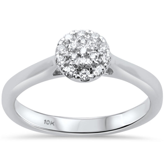 Muse Jewelry .15ct G SI 10K White Gold Round Diamond Engagement Promise Ring Size 6.5