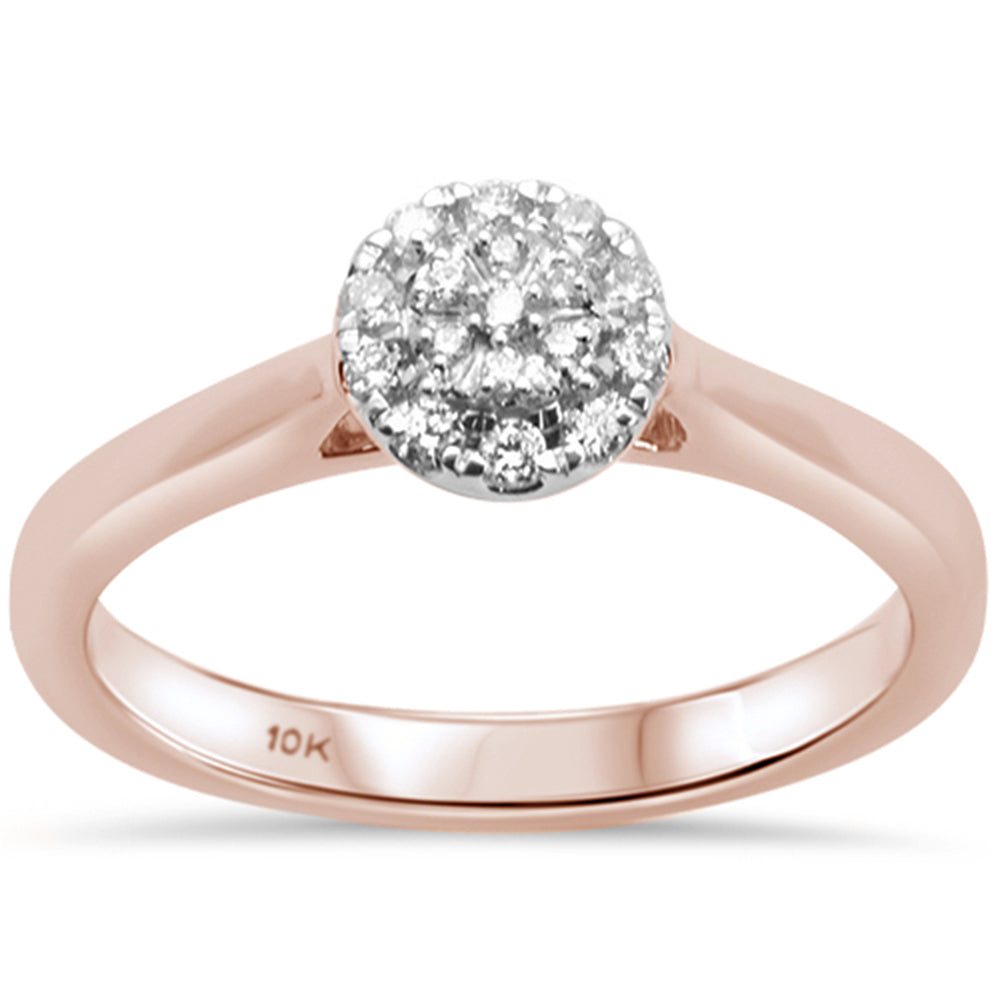 Muse Jewelry .15ct G SI 10K Rose Gold Round Diamond Engagement Promise Ring Size 6.5