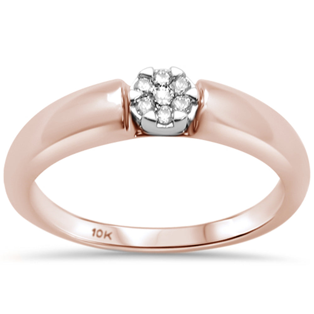 Muse Jewelry .10ct G SI 10K Rose Gold Round Diamond Engagement Promise Ring Size 6.5