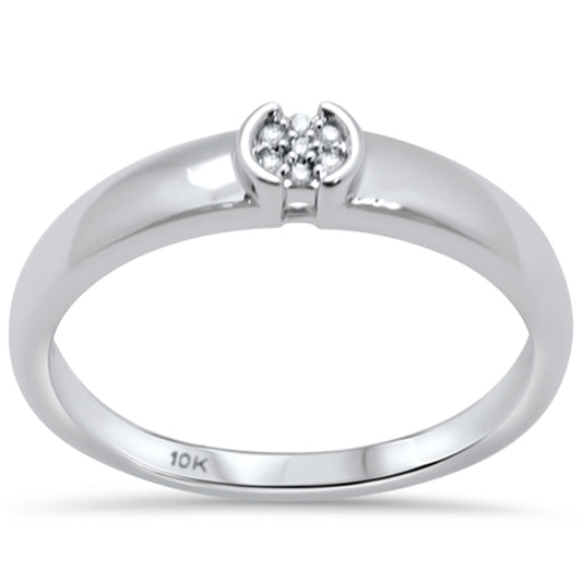 Muse Jewelry .03ct G SI 10K White Gold Round Diamond Engagement Promise Ring Size 6.5