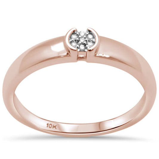 Muse Jewelry .03ct G SI 10K Rose Gold Round Diamond Engagement Promise Ring Size 6.5