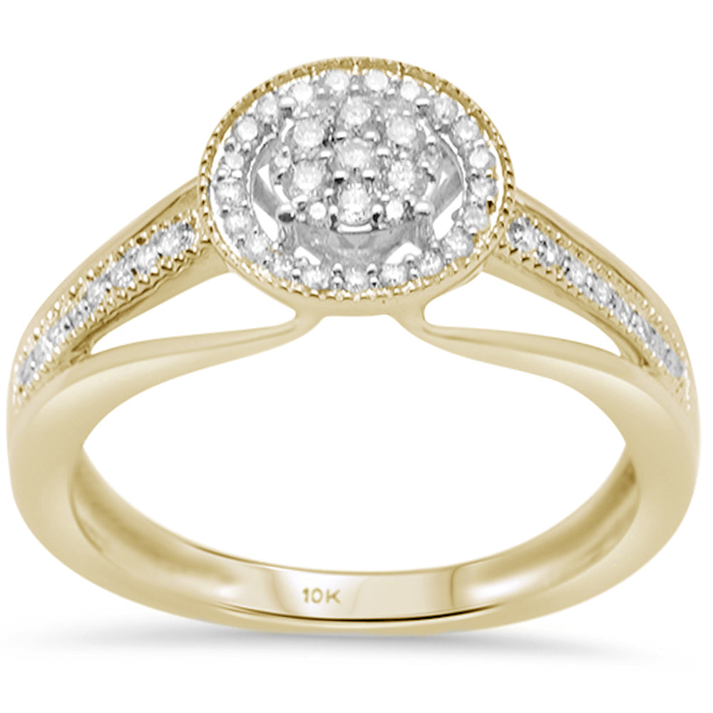 Muse Jewelry .25ct F SI 10K Yellow Gold Round Diamond Engagement Ring Size 6.5