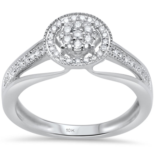 Muse Jewelry .25ct F SI 10K White Gold Round Diamond Engagement Ring Size 6.5