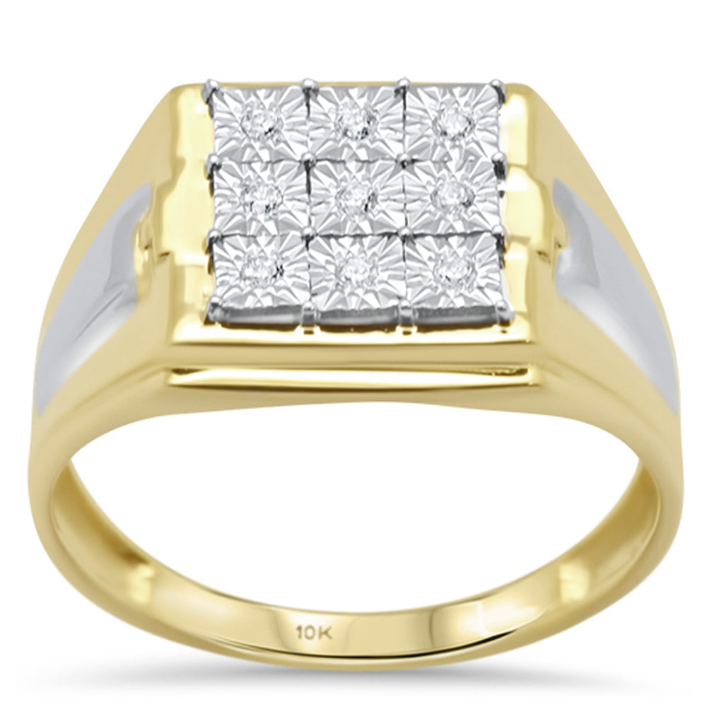 Muse Jewelry .10ct F SI 10K Yellow Gold Men's Diamond Miracle Illusion Band Fashion Ring Size 10