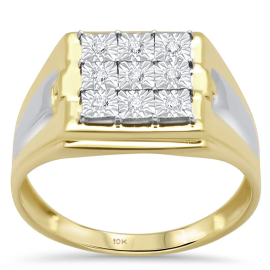 Muse Jewelry .10ct F SI 10K Yellow Gold Men's Diamond Miracle Illusion Band Fashion Ring Size 10