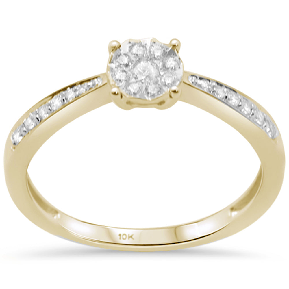 Muse Jewelry .20ct F SI 10K Yellow Gold Round Diamond Engagement Ring Size 6.5