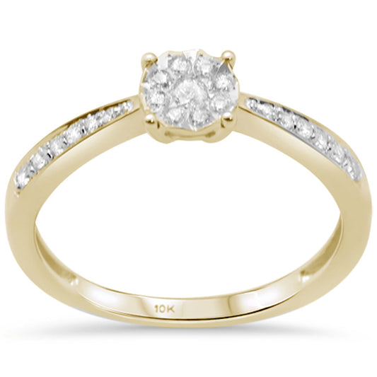 Muse Jewelry .20ct F SI 10K Yellow Gold Round Diamond Engagement Ring Size 6.5