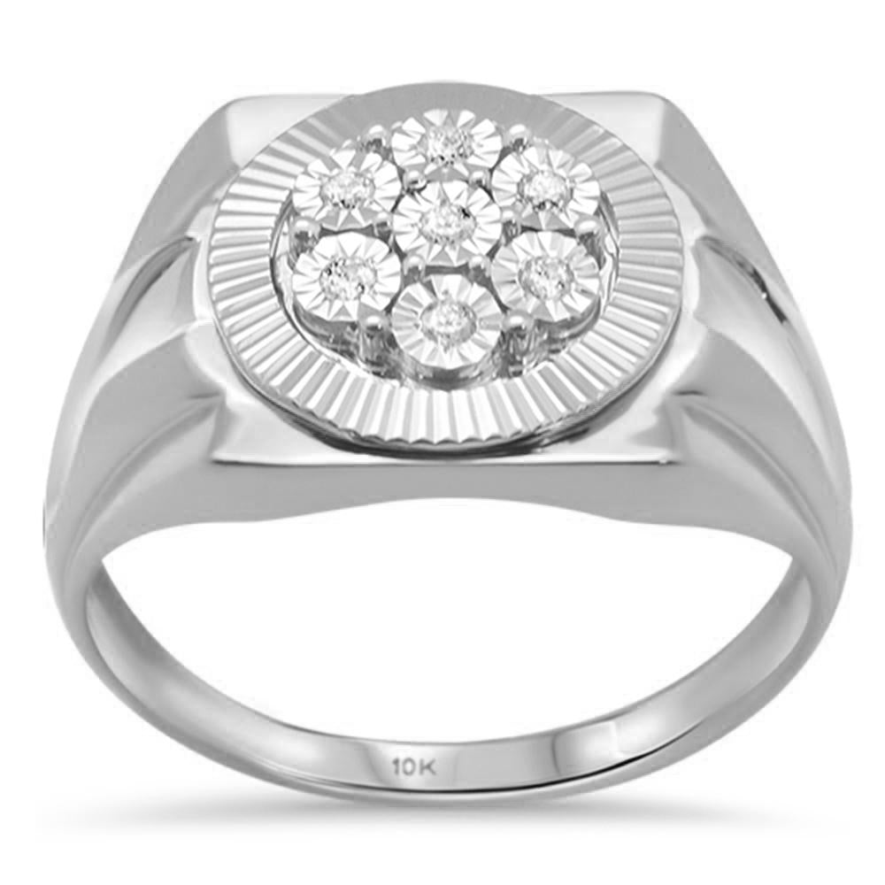 Muse Jewelry .10CT G SI 10KT White Gold Men's Diamond Miracle Illusion Ring Size 10