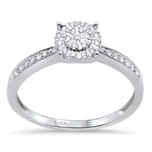 Muse Jewelry .15ct F SI 10K White Gold Round Diamond Engagement Ring Size 6.5