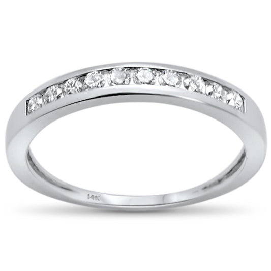 Muse Jewelry .27ct G SI 14K White Gold Diamond Wedding Anniversary Band Ring Size 6.5