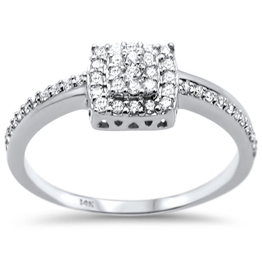 Muse Jewelry .32ct G SI 14K White Gold Square Solitaire Style Diamond Ring Size 6.5