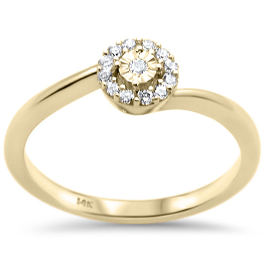 Muse Jewelry .12ct G SI 14K Yellow Gold Round Diamond Miracle Illusion Ring