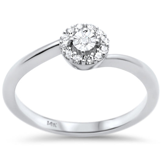 Muse Jewelry .12ct G SI 14K White Gold Round Diamond Miracle Illusion Ring